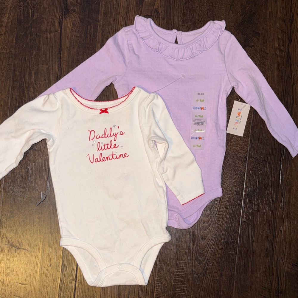 Carter's White and Purple Long Sleeve Bodysuit Set